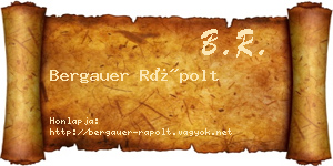 Bergauer Rápolt névjegykártya